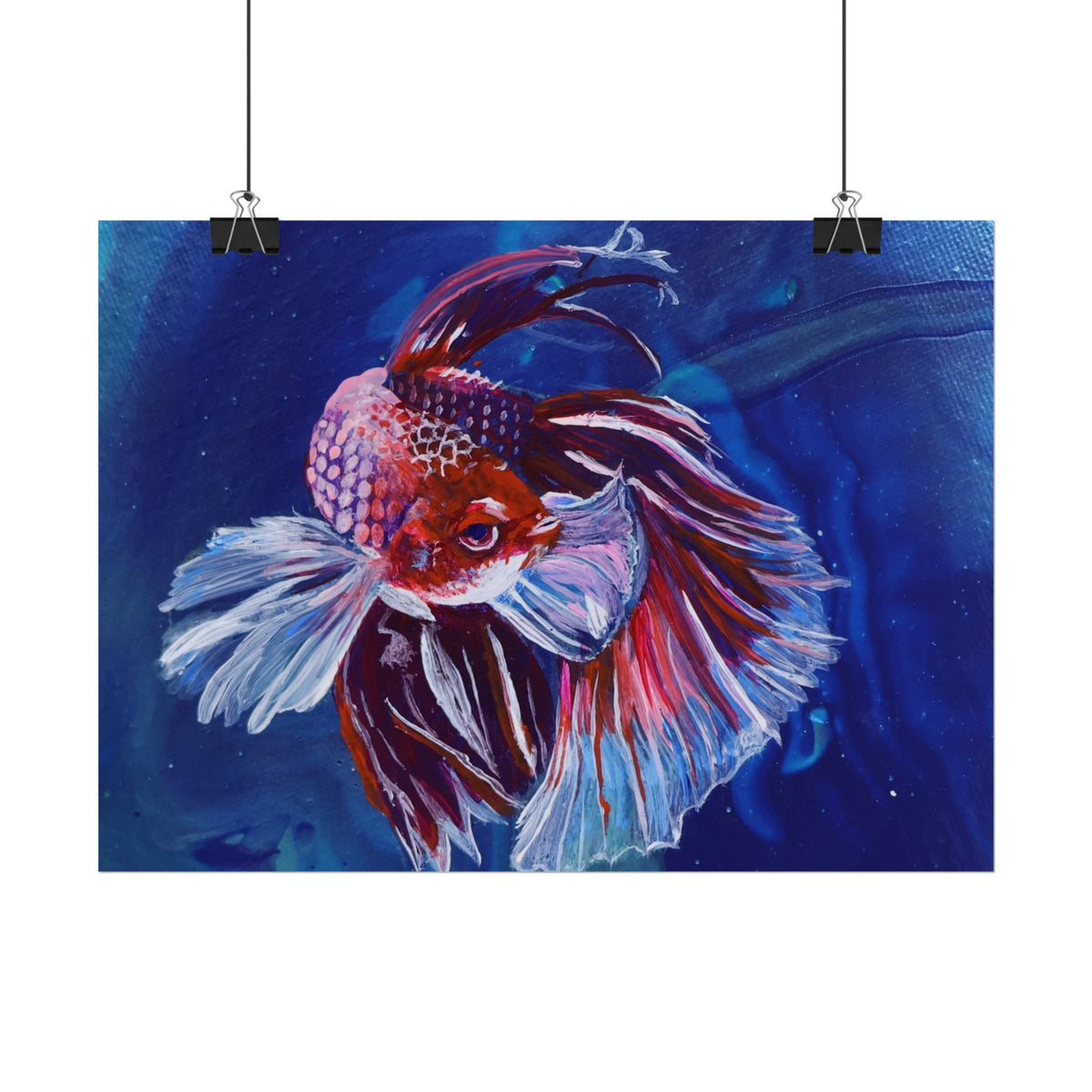 Betta Fish Wall Art Poster — Colorful Koi-Style Betta Rolled Poster