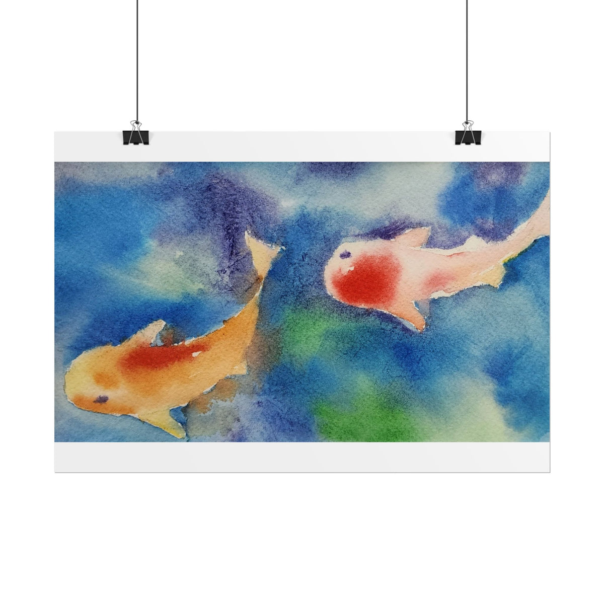 Koi Watercolor Poster — Serene Fish Wall Art for Home & Office