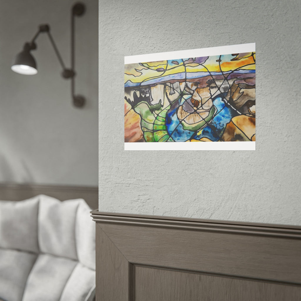 Abstract Canyon Watercolor Poster — Rolled Art Print
