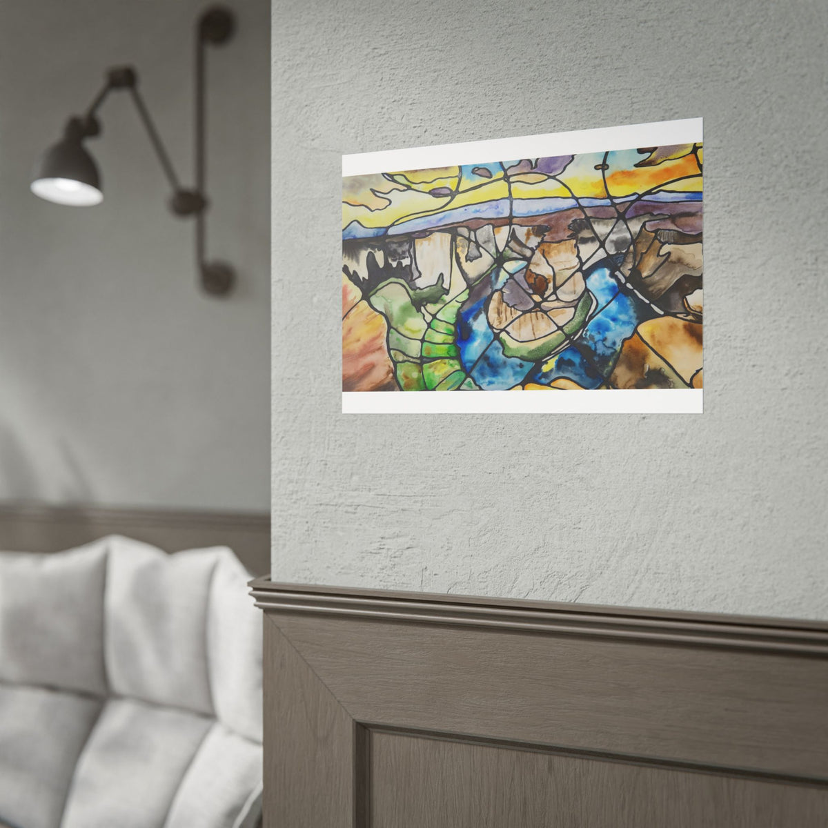 Abstract Canyon Watercolor Poster — Rolled Art Print