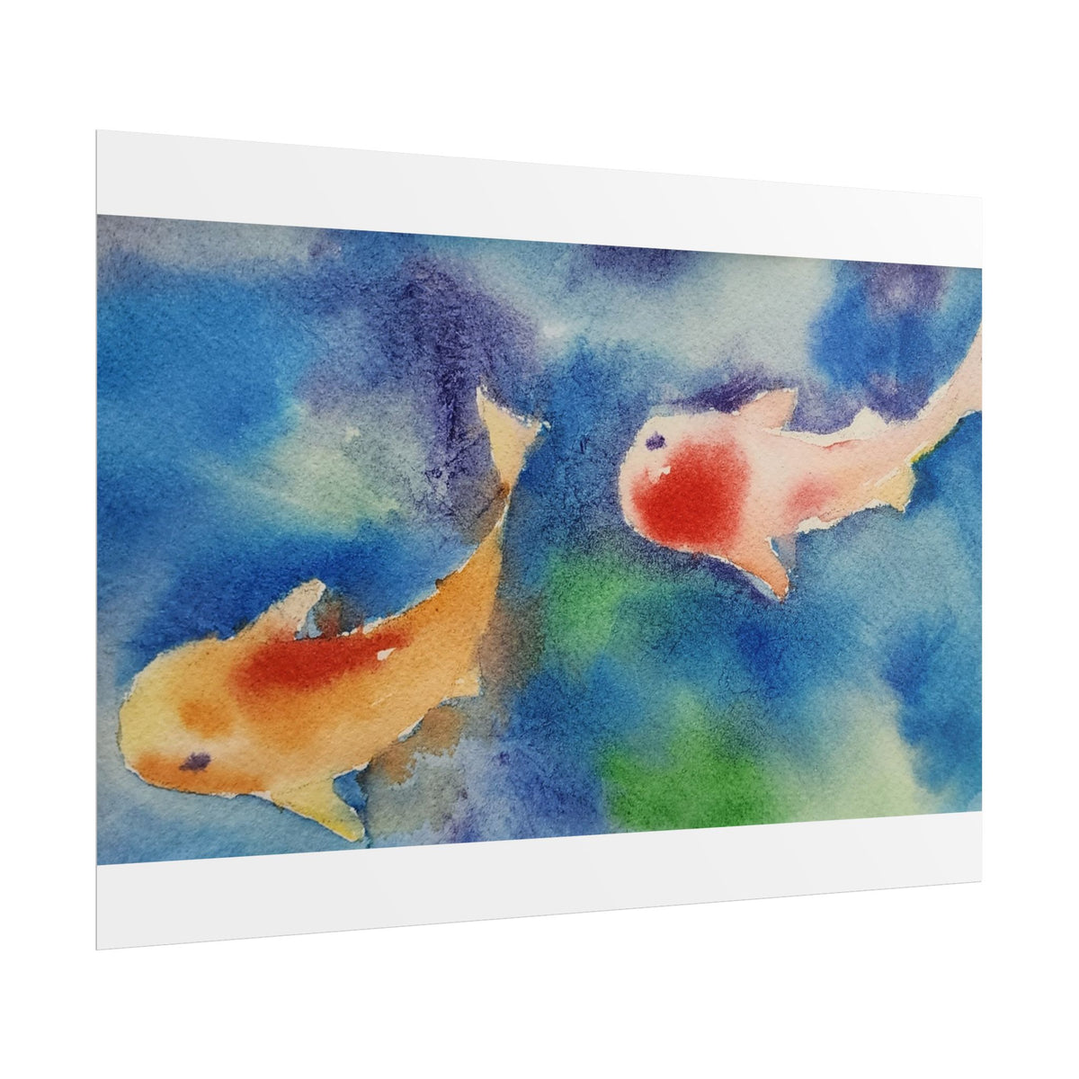 Koi Watercolor Poster — Serene Fish Wall Art for Home & Office