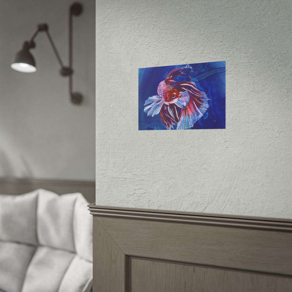 Betta Fish Wall Art Poster — Colorful Koi-Style Betta Rolled Poster