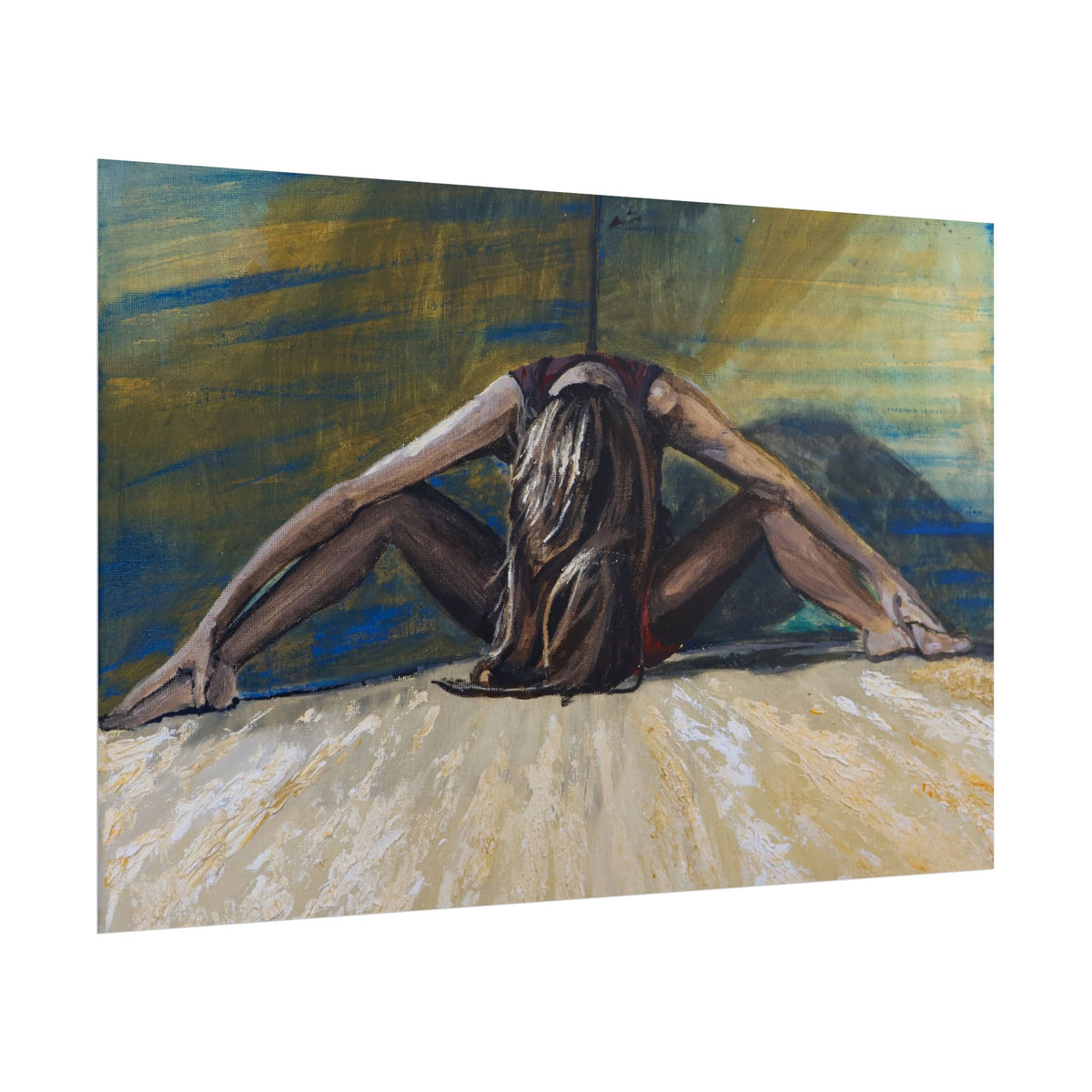 Yoga Stretch Poster — Female Ballerina Art Print for Dance Studios & Home Yoga Spaces