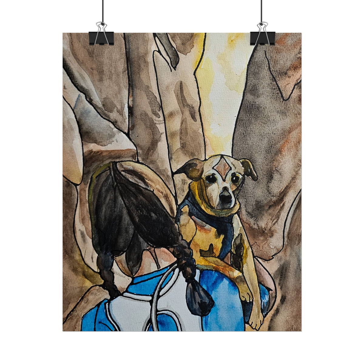 Rolled Poster — Watercolor Rescue Dog Art Print