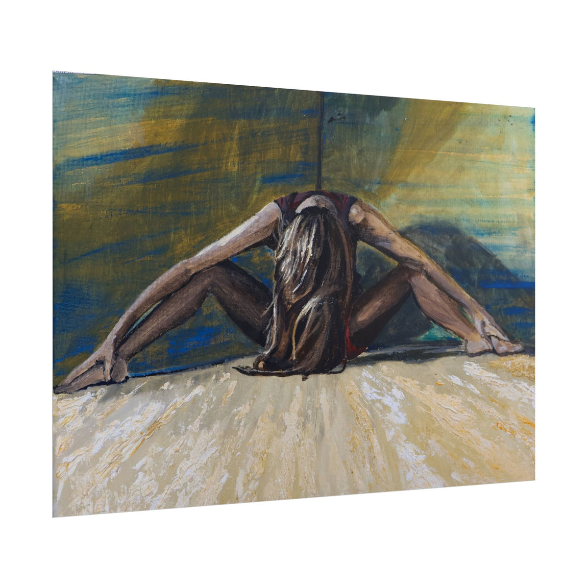 Yoga Stretch Poster — Female Ballerina Art Print for Dance Studios & Home Yoga Spaces
