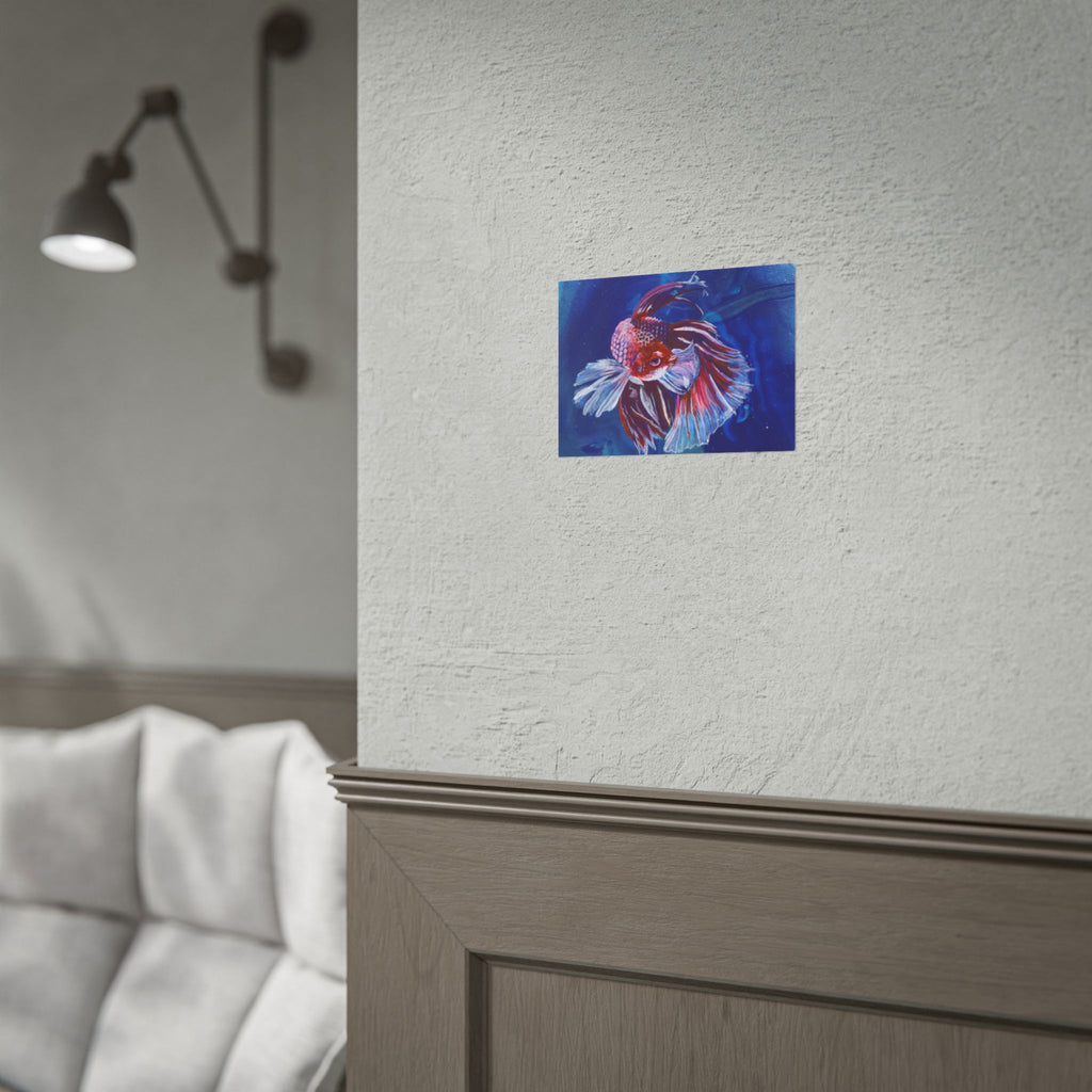 Betta Fish Wall Art Poster — Colorful Koi-Style Betta Rolled Poster