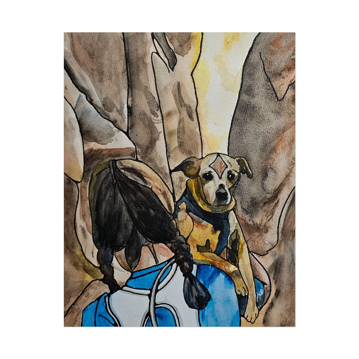 Rolled Poster — Watercolor Rescue Dog Art Print