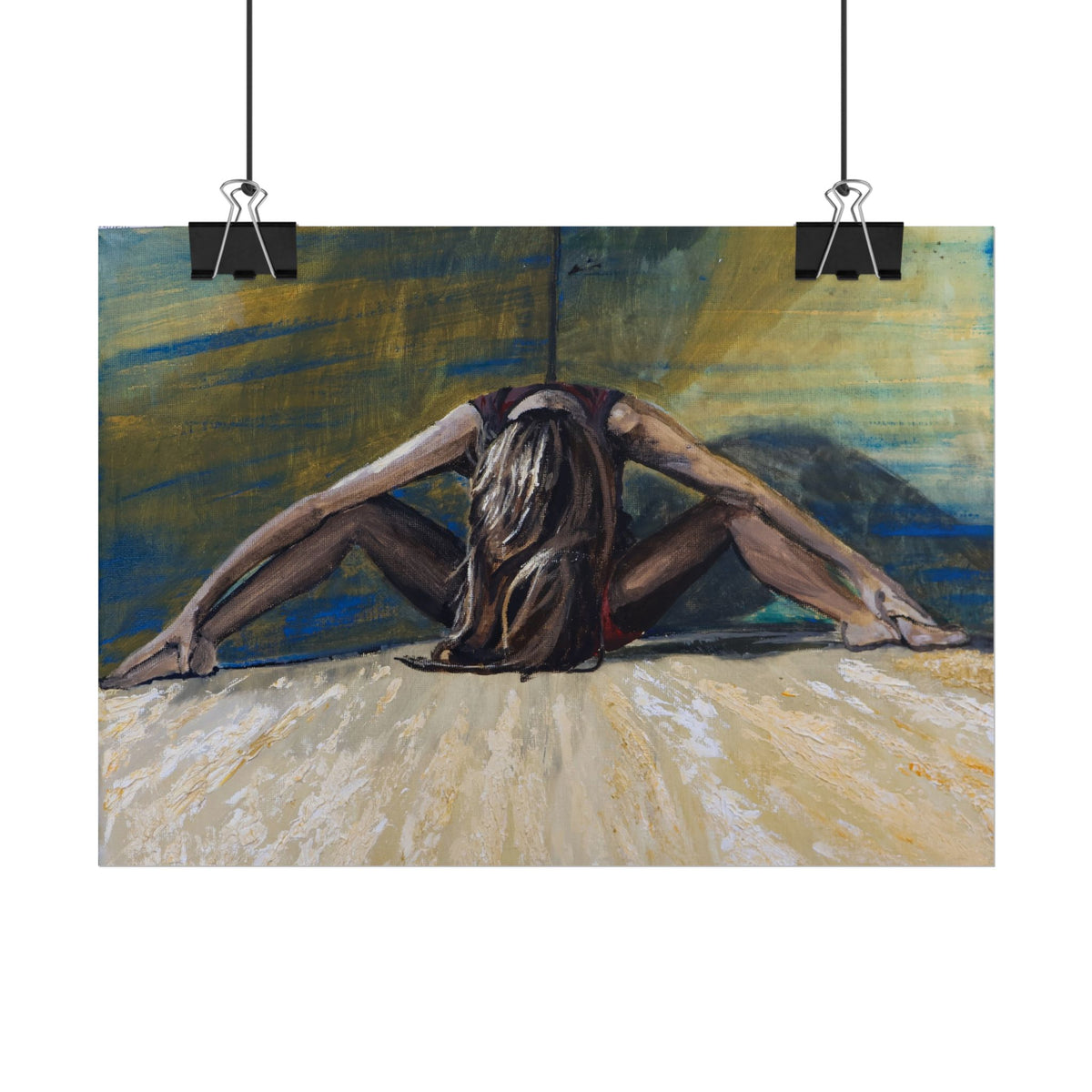 Yoga Stretch Poster — Female Ballerina Art Print for Dance Studios & Home Yoga Spaces
