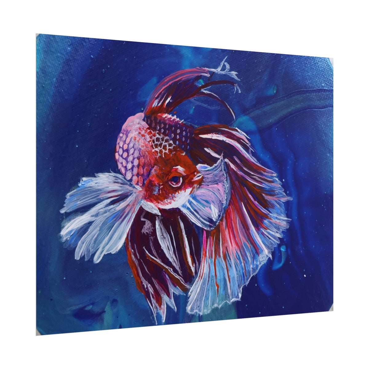 Betta Fish Wall Art Poster — Colorful Koi-Style Betta Rolled Poster