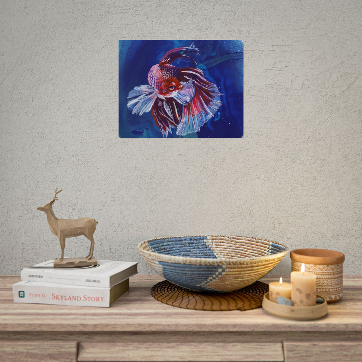 Betta Fish Wall Art Poster — Colorful Koi-Style Betta Rolled Poster
