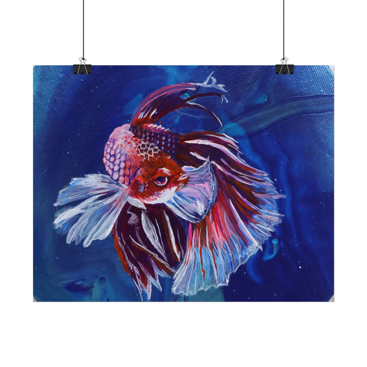 Betta Fish Wall Art Poster — Colorful Koi-Style Betta Rolled Poster