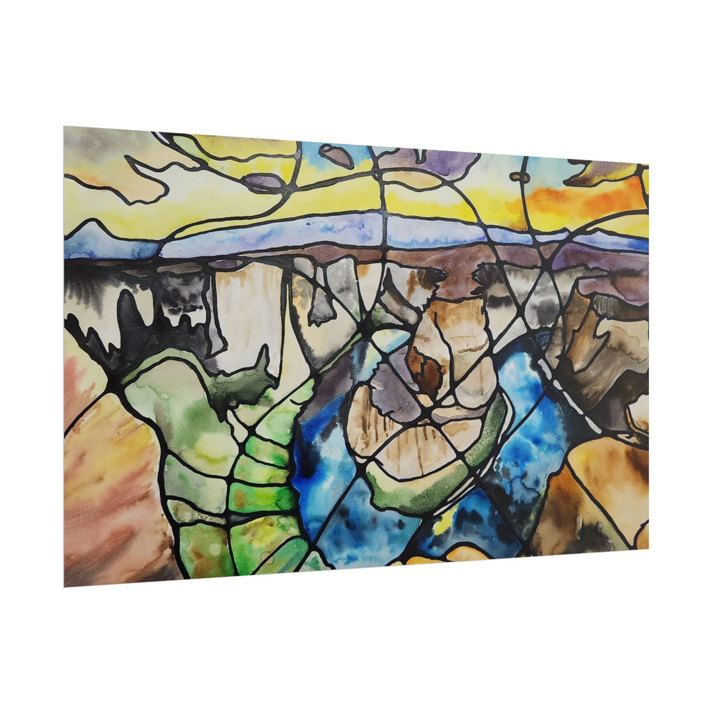 Abstract Canyon Watercolor Poster — Rolled Art Print