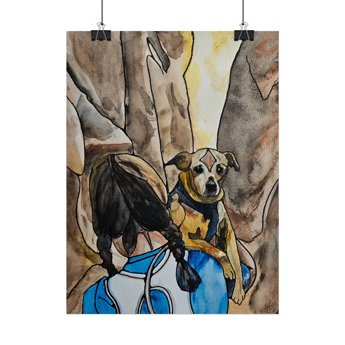 Rolled Poster — Watercolor Rescue Dog Art Print