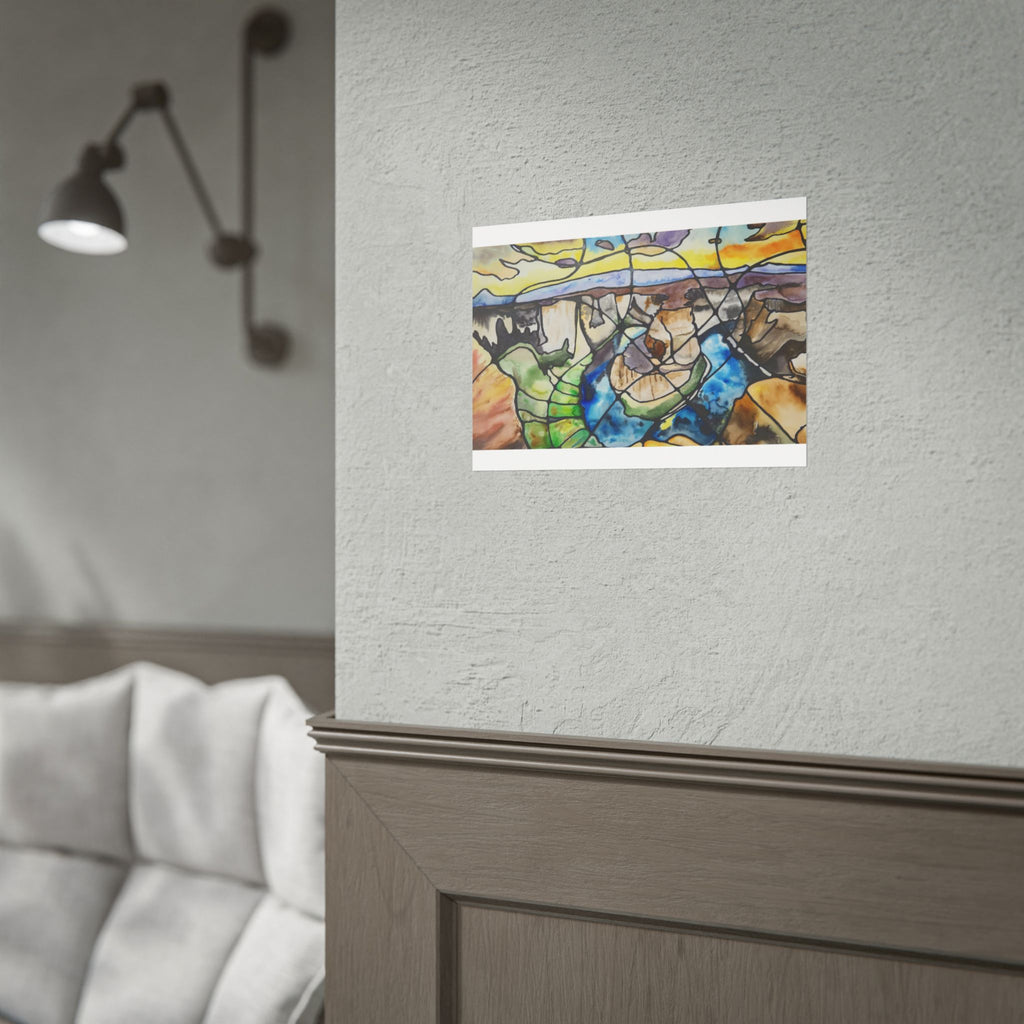 Abstract Canyon Watercolor Poster — Rolled Art Print