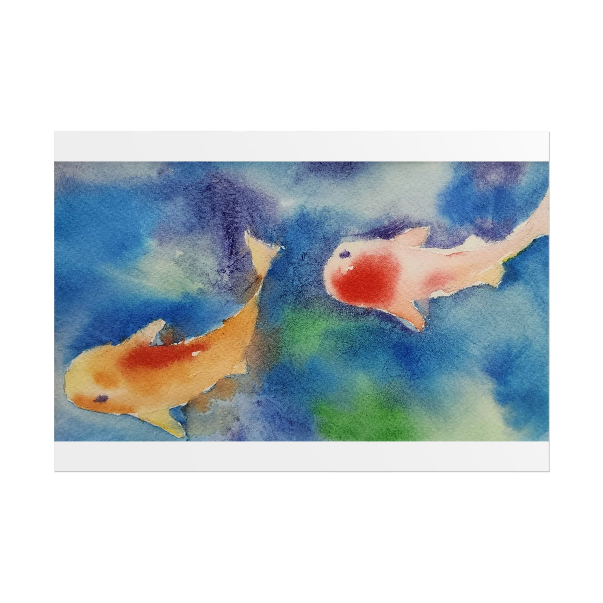Koi Watercolor Poster — Serene Fish Wall Art for Home & Office