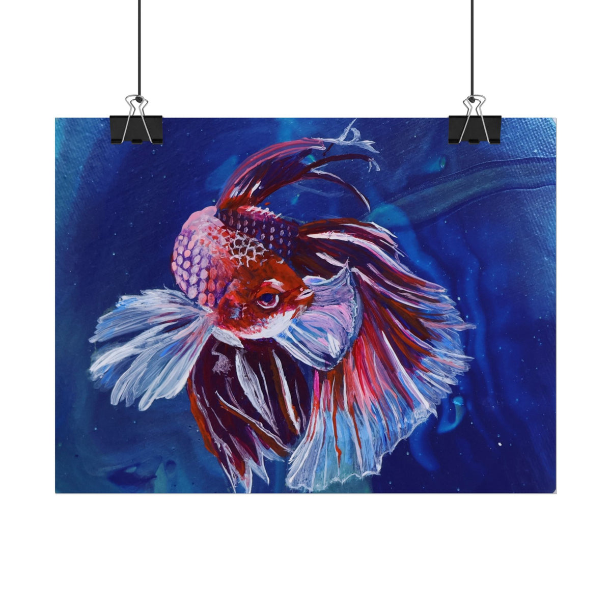 Betta Fish Wall Art Poster — Colorful Koi-Style Betta Rolled Poster