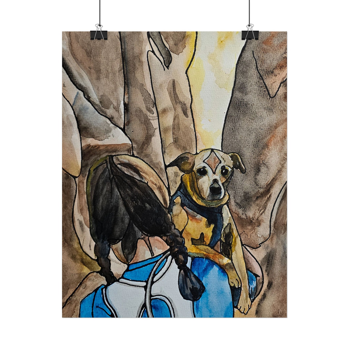 Rolled Poster — Watercolor Rescue Dog Art Print