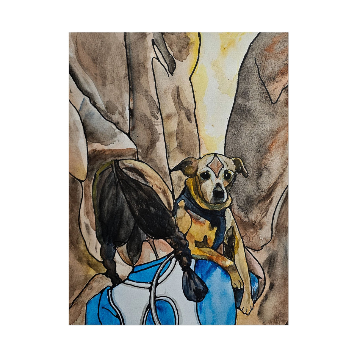 Rolled Poster — Watercolor Rescue Dog Art Print
