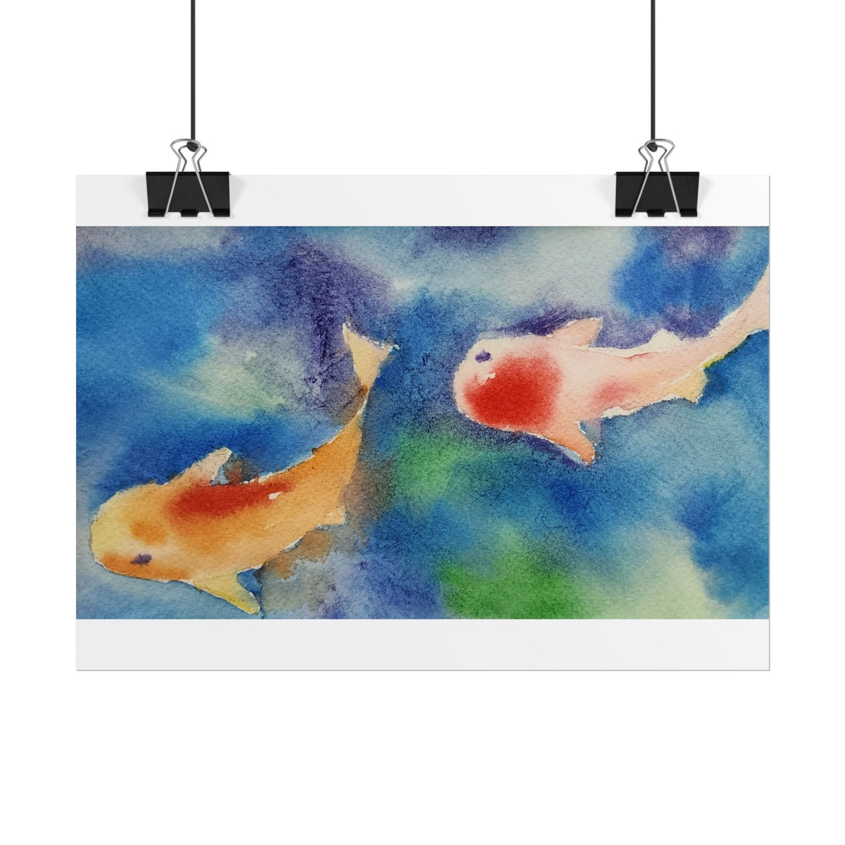 Koi Watercolor Poster — Serene Fish Wall Art for Home & Office