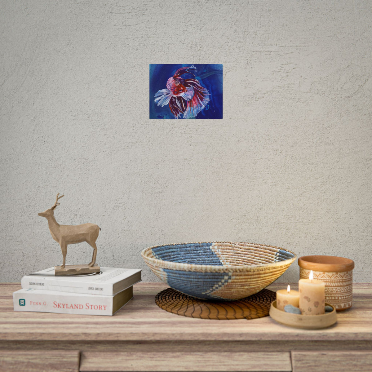 Betta Fish Wall Art Poster — Colorful Koi-Style Betta Rolled Poster